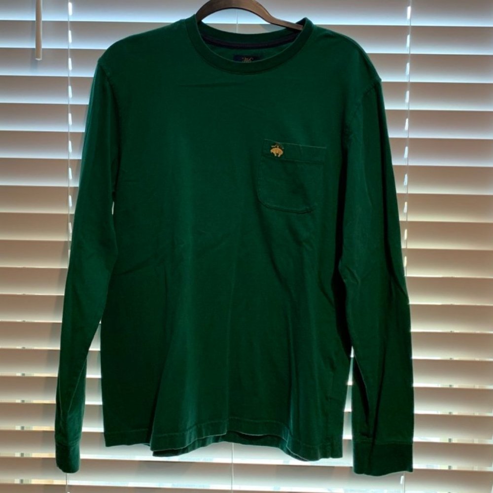 Brooks Brothers 346 Pocket Long Sleeve Tee Greenn